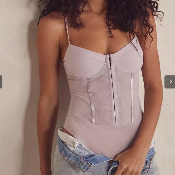 Intimately Free People Night Rhythm Corset Bodysuit in Muave NWT Small - Picture 1 of 10